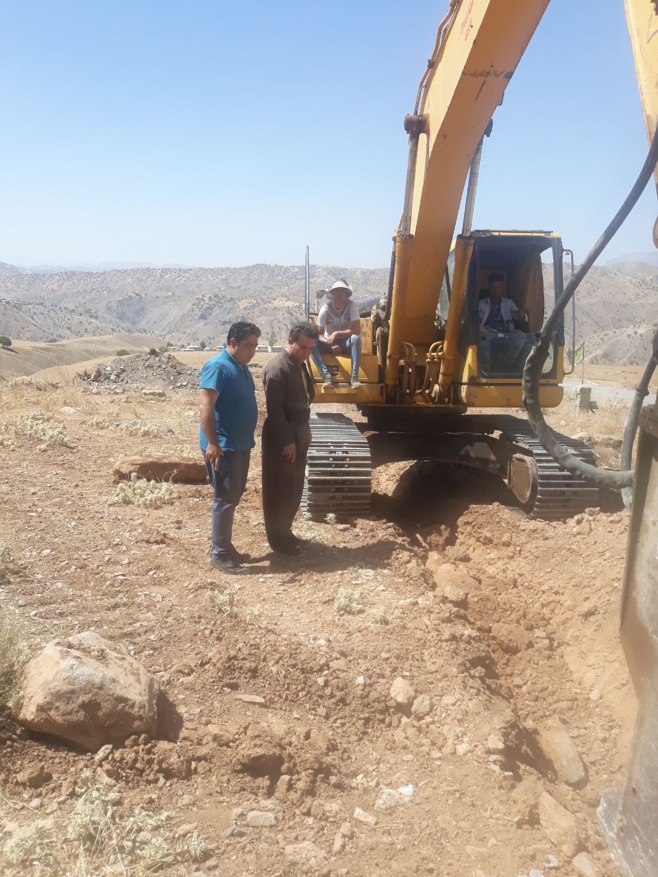 اجرای عملیات پروژه آبرسانی به روستای گزنه در ثلاث باباجانی
